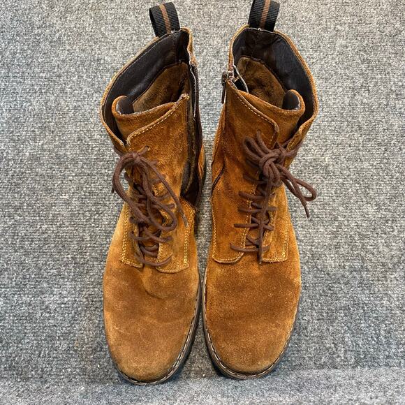 Josef Seibel Rich Cognac Brown Suede Combat Style Boots Mens 41 EU 8.5 US main image 6
